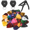 60pcs Púas para Guitarra, Accesorios para Guitarra, con Cejilla y