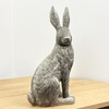 Alfie Francis 35cm Tall Large Silver Hare Ornament Sculpture Statue