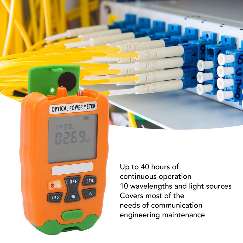 Orange Mini Fiber Optic Power Meter Fast Accurate Sensitive Robust