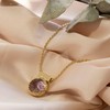 14K Gold Plated Amethyst Necklace for Women - 12mm Round