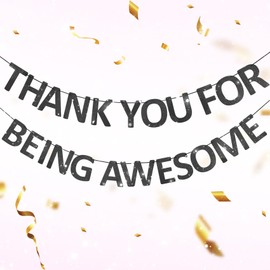 Employee Appreciation Banner Staff Thank You Decorations Pre-Strung Glitter Appreciation Banner for Hospital Church Office School Appreciation Parties (Black)