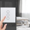 Smart Curtain Switch Tempered Glass Touch Panel WiFi Switch, Compatible