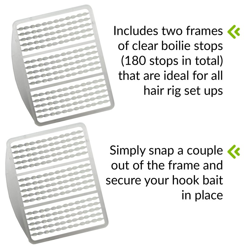 Carp On - Clear Boilie Stops 180 Pack (2 Frames