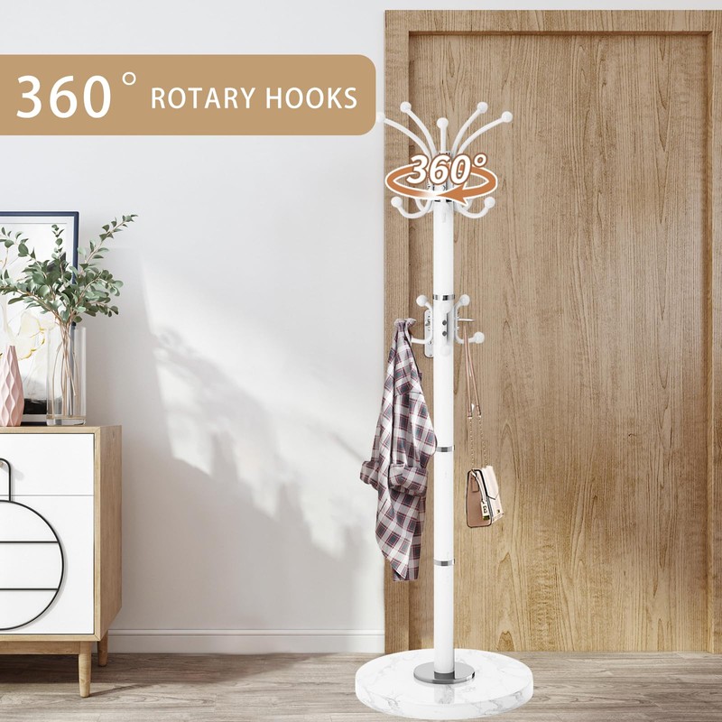 LOZABEE Metal Heavy Duty Coat Rack Stand, Modern 360° Roraty