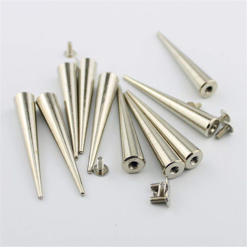 55MM Solid Punk Bullet Large Spikes Metal Leather Rivets DIY
