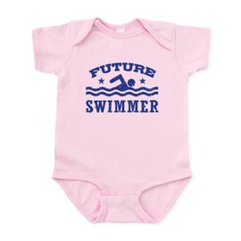 CafePress Future Swimmer Infant Bodysuit Cute Infant Bodysuit Baby Romper Petal Pink