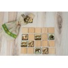 PoppyBabyCo Wooden Memory Matching Game with a Linen Storage Bag,