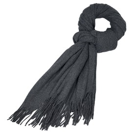 CBC Crown Women's Pashmina Shawl and Wrap, 78 x 26 inches, Soft Cashmere-like Feel Solid Color Scarf Scarve, Dark Grey, Gray (CS-050DGY)