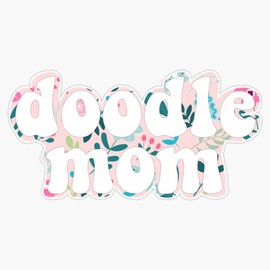 Floral Doodle Mom - Golden Doodle Goldendoodle Bumper Sticker Vinyl Decal 5 inches