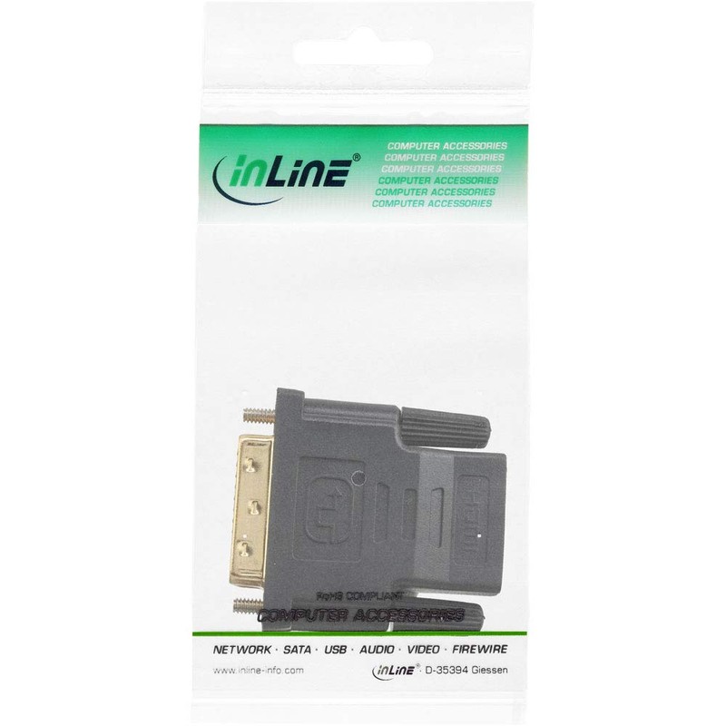 InLine 17660P HDMI-DVI Adapter, HDMI Female to DVI Male, Gold-Plated