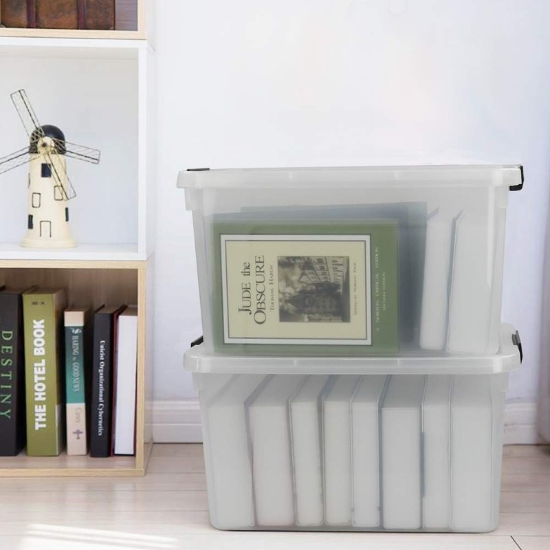 DynkoNA 4 Clear Storage Container with Lid, Container Storage Bin