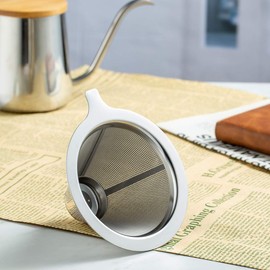 ANNMEXX Upgraded Pour Over Coffee Filter, Coffee Dripper, Paperless Mess Stainless Steel Coffee Filter, Maker One to Two Cup Coffee, Easy to Use and Clean (1-2Cups)