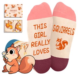 Funny Squirrel Socks for Kids - Squirrel Lover Gifts for Girls 10-12 Years Old, Cute Animal Stocking Stuffers