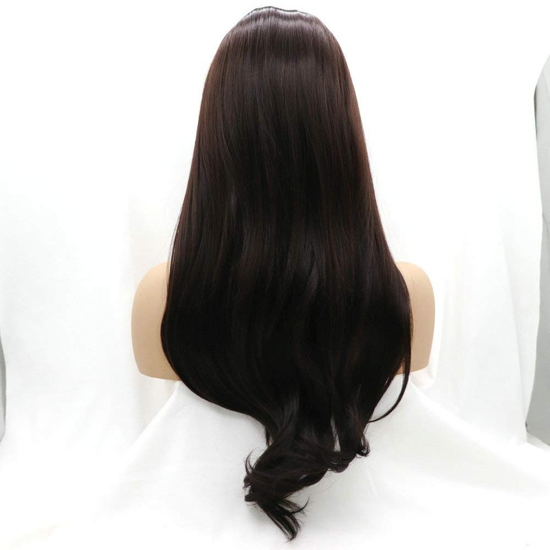 Brown Synthetic Wigs for women Long Natural Wavy Wig with