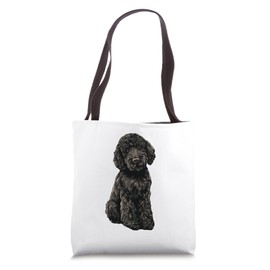 Black Poodle Dog Illustration Tote Bag