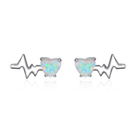 YFN Nursing Themed Stud Earrings Sterling Silver Jewelry Gift for Nurse, Sterling Silver
