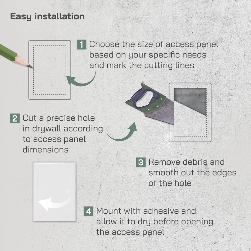 Vent Systems Access Panel for Drywall 8 x 12 Inch