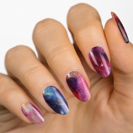 MOYOU LONDON Semi-cured UV Gel Strips - Pack of 20 - Gel Nail Foils UV Hardening for Salon Quality Manicure - Set with Nail File & Wooden Cuticle Sticks - Personal Space