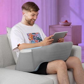 Dlownne Gaming Pillow for Lap, Memory Foam Lap Desk Pillow for Adult, Bed Rest Pillow for Reading, Working, Playing Steam Deck Switch or Sitting in Bed Floor Sofa