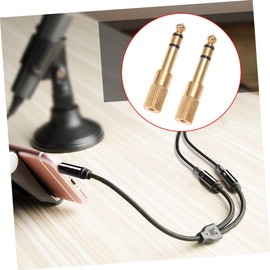 KONTONTY 2pcs Metal Audio Adapter Plated Headphone Converter Compact Stereo for Headphones and Audio Equipment