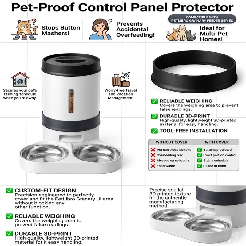 Pet Feeder UI Cover Compatible with PetLibro Granary, Automatic Feeder