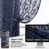 WelvetBLK Navy Blue Sheer Curtains 84 Inches Long 2 Panels