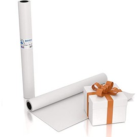 White Kraft Arts and Crafts Paper Roll - 36 inches by 100 Feet (1200 Inch) - Ideal for Paints, Wall Art, Easel Paper, Fadeless Bulletin Board Paper, Gift Wrapping Paper and Kids Crafts - Made in USA