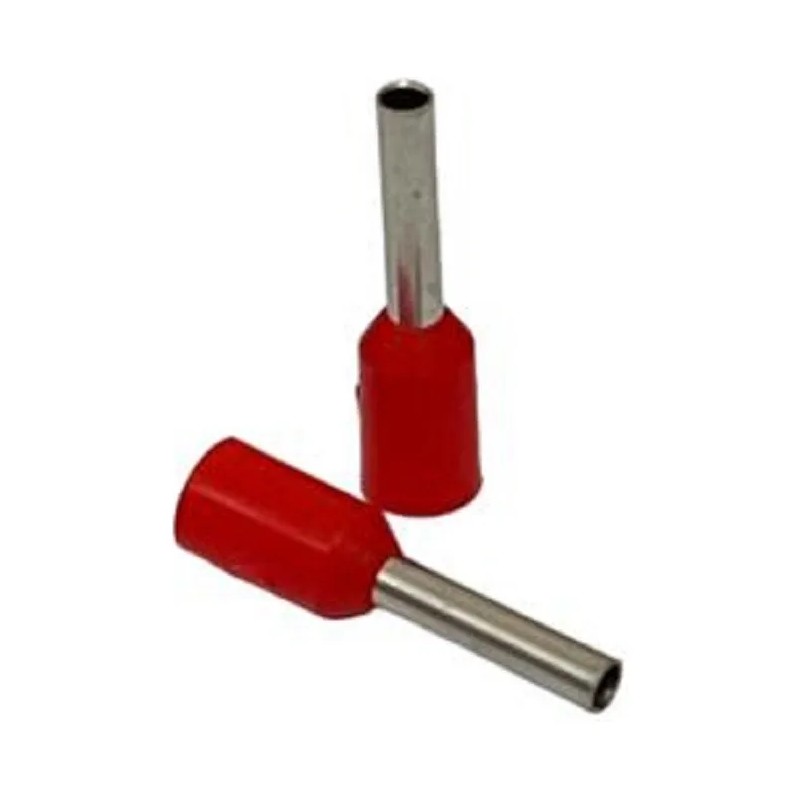Ve1008 Punta Terminal Ferrul Rojo Calibre 18 Awg 1000 Pzas