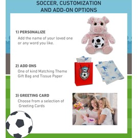 DolliBu Sitting Pig Stuffed Animal with Soccer Ball Plush - Soft Huggable Pig, Adorable Playtime Plush Toy, Cute Wildlife Gift, Super Soft Plush Doll Animal Toy for Kids and Adults - 9 Inches