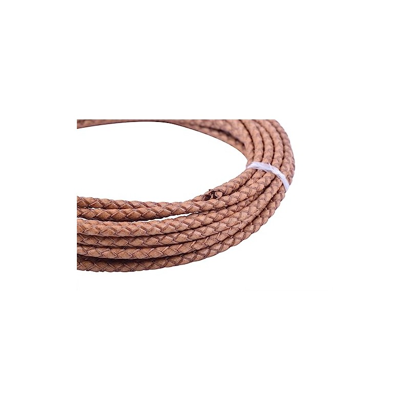 KONMAY - Cordón de piel trenzado natural clásico de 5
