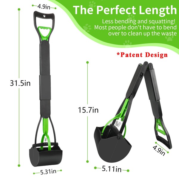 UPSKY 32'' Pooper Scooper for Large Small Dogs, Long Handle