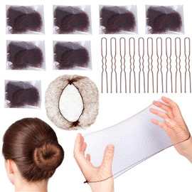 20pcsBun Nets,and 20pcs Bun Pins,Invisible Hair Nets Hair Nets for Buns Bun Nets Brown Ballet Hair Net Ballet Bun kit Bun hair net Hair net for ballet bun kids. (brown 40pcs)