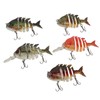 Segmented Fishing Lure Hard 6 Sections with High Carbon Treble