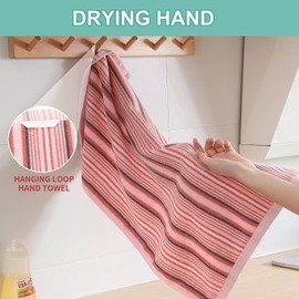 SALAS - Toallas de cocina para secar platos, toallas de cocina de algodón grandes, paños de rizo pelados, juegos de toallas gruesas altamente absorbentes con lazo para colgar, 16 x 26 pulgadas, 6