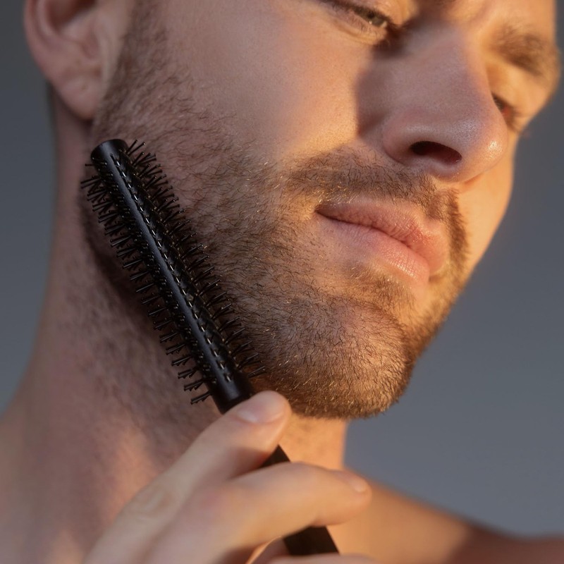 vinsk Beard Brush S, Round Breasts for Beard and Hair,