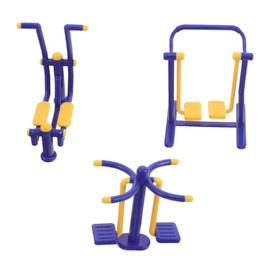 FRCOLOR 3pcs Miniature Dollhouse Gym Equipment Set Tiny Fitness Playground Accessories for Safe Construction Interactive Learning and Imaginative Fun