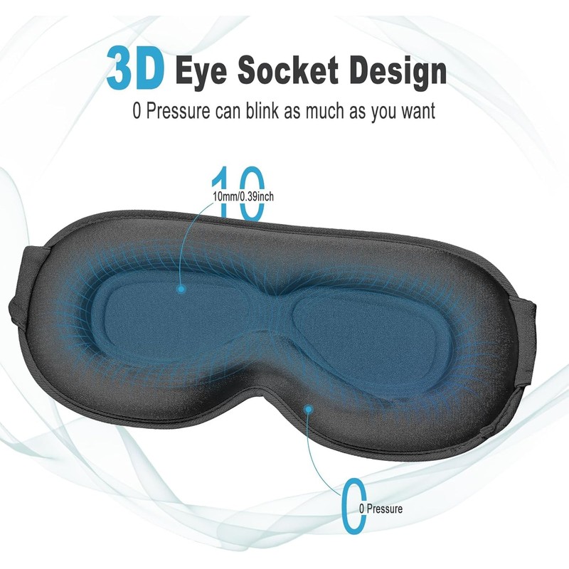 Grsta Sleeping Mask for Side Sleepers, 100% Light Blocking Sleeping