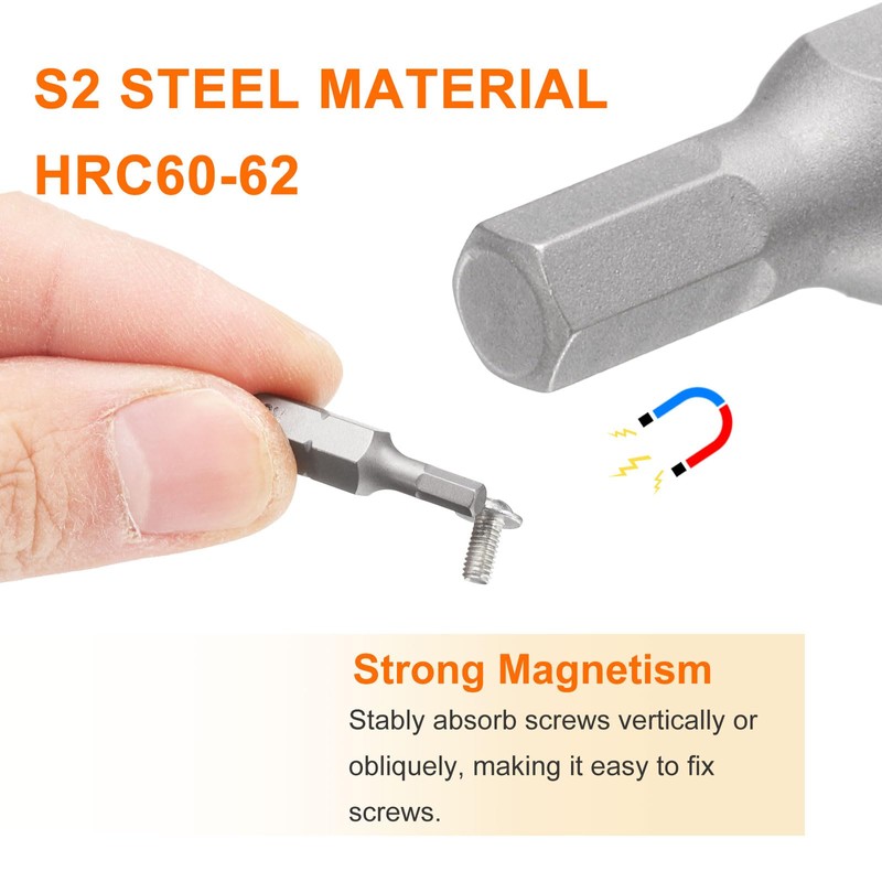 sourcing map 5pcs H4.0 Hex Screwdriver Bit 1/4" Hex Shank