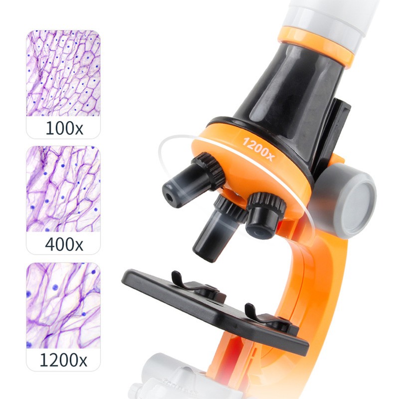 1200X Microscope Children Optical Microscope with LED Light Collection Bottles