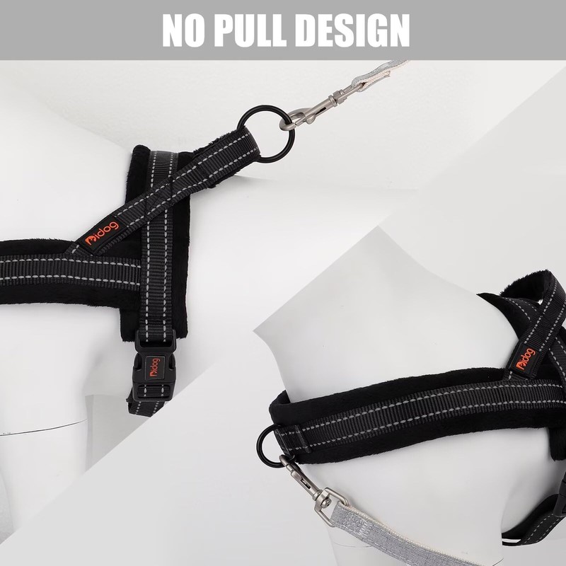 Didog Soft Flannel Padded Dog Vest Harness, No Pull/Quick Fit