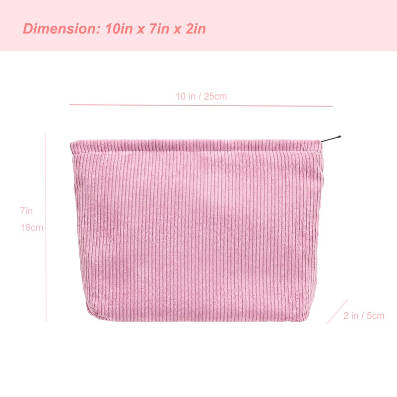 PAZIMIIK Makeup Bag Large Zipper Corduroy Make Up Pouch for
