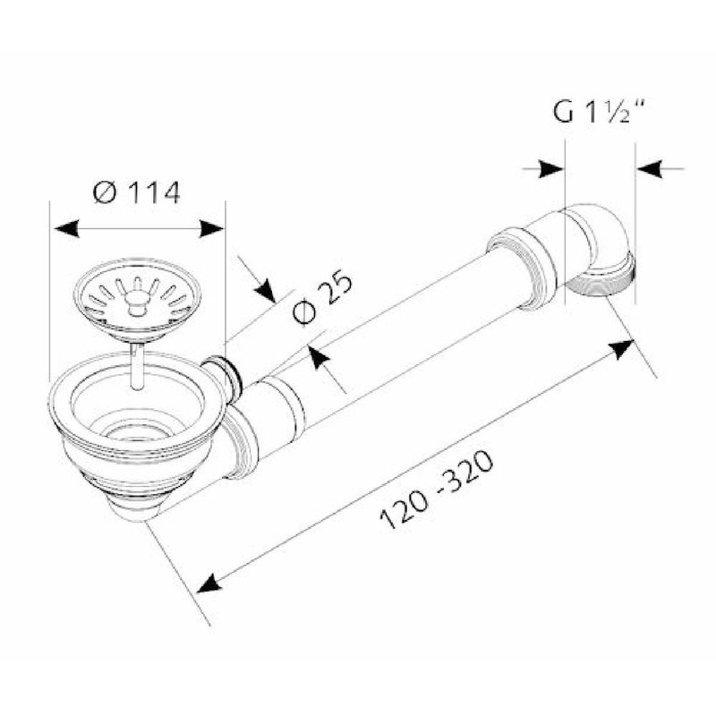 tecuro Sink Strainer Basket Valve Diameter 114 mm (3 1/2