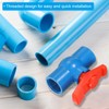 PATIKIL G1/2 PVC Ball Valve, 2 Pack Threaded Shut-Off Valve