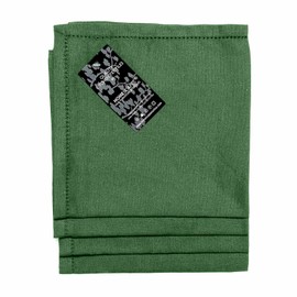 HOMESCAPES - Four - Green - Napkins - 100% Cotton - 18 x 18 Inch (45 x 45 cm) Easy care table Hand Woven Napkins - Washable at 40 Deg C