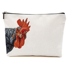 DHKG Chicken Themed Gifts Makeup Bag Rooster Cosmetic Bag Chicken Gifts for Women Girls Friend Farmer Coworker Farm Animals Travel Organizer Zipper Pouch Graduation Birthday Friendship Gifts