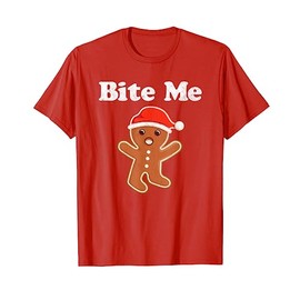 Funny Gingerbread Man Bite Me Christmas Cookie Costume T-Shirt