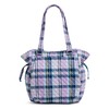 Vera Bradley Women's Cotton Glenna Satchel Purse, Amethyst Plaid -