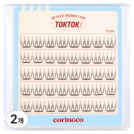 Corinco Toktokhara No Glue Eyelash Pure 11mm, 2 pcs., Black / 코링코 톡톡하라 노글루 속눈썹 퓨어 11mm, 2개, 블랙