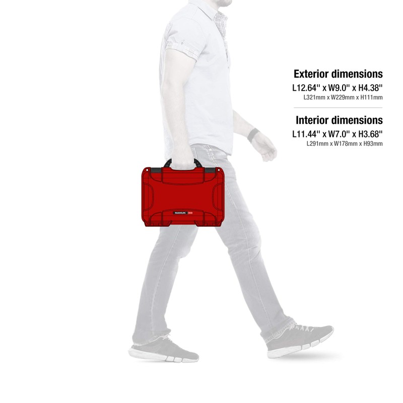 Nanuk 909 Waterproof Hard Case with Foam Insert - Red