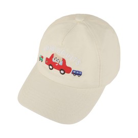 IBLUELOVER Baby Boys Girls Cotton Baseball Cap Toddler Cute Bear Embroidered Gatsby Cap Anti UV Sun Protection Hat Flat Cabbie Hat Travel Cap for Kids 2-6 Years Old Beige